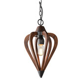 Lunescent Lighting Beck 1 Light Crowundule Cherry Wood Pendant