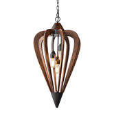 Lunescent Lighting Eden Crowundule 1 Light Cherry Wood Pendant