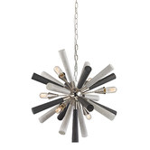 Lunescent Lighting Thacka 5 Light Metal &amp; Wood Pendant