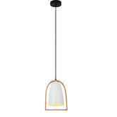 Lunescent Lighting Black Ehen Iron &amp; Wood Pendant Light