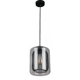 Lunescent Lighting Black Lyne 1 Light Iron &amp; Glass Pendant