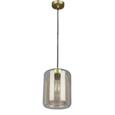 Lunescent Lighting Black Lyne 1 Light Iron &amp; Glass Pendant