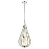 Lunescent Lighting Bonito 3 Light Wood &amp; Metal Pendant Light