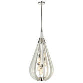 Lunescent Lighting Bonito 6 Light Wood &amp; Metal Pendant
