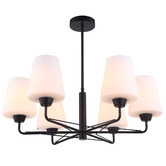 Lunescent Lighting Abbey Iron &amp; Glass 6 Light Pendant