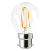 Lunescent Lighting Brassmere B22 Round 4W Dimmable LED Filament Bulb