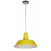 Lunescent Lighting Divo Yellow Shallow Dome Steel Pendant Light