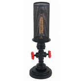 Lunescent Lighting 48cm Black Veneto Iron Table Lamp