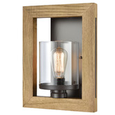 Lunescent Lighting Meti Wood &amp; Glass Wall Light
