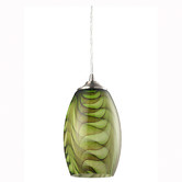 Lunescent Lighting Green Glaze Glass Pendant Light