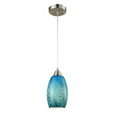 Lunescent Lighting Blue Glaze Glass Pendant Light