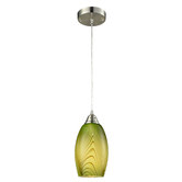 Lunescent Lighting Green Glaze Glass Pendant Light