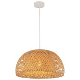 Lunescent Lighting Canasta Bamboo Dome Pendant Light