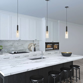 Lunescent Lighting Cleo Glass &amp; Iron Pendant Light
