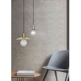 Lunescent Lighting Chapeau Glass &amp; Iron Pendant Light