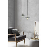 Lunescent Lighting Chapeau Glass &amp; Iron Pendant Light