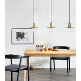 Lunescent Lighting Chapeau Glass &amp; Iron Pendant Light