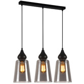 Lunescent Lighting Jerez Tapered Cylinder Glass 3 Light Linear Pendant