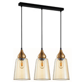 Lunescent Lighting Jerez Tapered Cylinder Glass 3 Light Linear Pendant