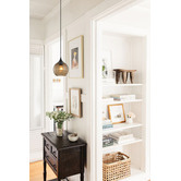 Lunescent Lighting Marbre Glass &amp; Iron Pendant Light