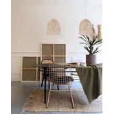 Lunescent Lighting Rota Rattan &amp; Iron Pendant Light