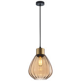 Lunescent Lighting Tulip Glass &amp; Iron Pendant Light