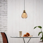 Lunescent Lighting Tulip Glass &amp; Iron Pendant Light