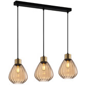 Lunescent Lighting Tulip Glass &amp; Iron 3 Light Pendant