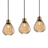 Lunescent Lighting Tulip Glass &amp; Iron 3 Light Pendant