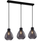 Lunescent Lighting Tulip Glass &amp; Iron 3 Light Pendant