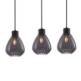 Lunescent Lighting Tulip Glass &amp; Iron 3 Light Pendant
