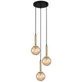 Lunescent Lighting Trattino Glass Orb 3 Light Cluster Pendant