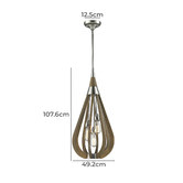 Lunescent Lighting Ive Taupe Wood Pendant Light
