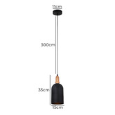 Lunescent Lighting Black Chapel 1 Light Iron &amp; Wood Pendant