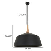 Lunescent Lighting Blackhazel Steel &amp; Wood Pendant Light