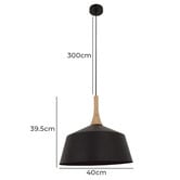 Lunescent Lighting Blackhazel Steel &amp; Wood Pendant Light