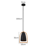 Lunescent Lighting Black Ehen Iron &amp; Wood Pendant Light
