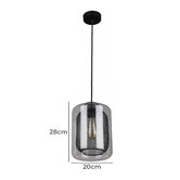 Lunescent Lighting Black Lyne 1 Light Iron &amp; Glass Pendant