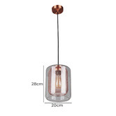 Lunescent Lighting Black Lyne 1 Light Iron &amp; Glass Pendant