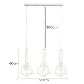 Lunescent Lighting Band Iron 3-Light Linear Pendant Light