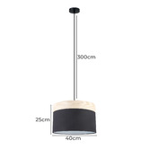 Lunescent Lighting Tambura Wood Veneer Trim Large Pendant Light