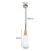 Lunescent Lighting Narrow Wampool 1 Light Wood &amp; Glass Pendant Light