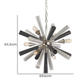 Lunescent Lighting Thacka 5 Light Metal &amp; Wood Pendant