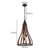 Lunescent Lighting Beck Dacre 1 Light  Iron &amp; Wood Pendant