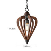 Lunescent Lighting Beck 1 Light Crowundule Cherry Wood Pendant