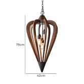 Lunescent Lighting Eden Crowundule 1 Light Cherry Wood Pendant