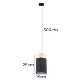 Lunescent Lighting Tambura Wood Veneer Trim Small Pendant Light