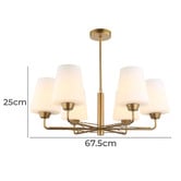 Lunescent Lighting Abbey Iron &amp; Glass 6 Light Pendant