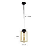Lunescent Lighting Mason Capsule Steel &amp; Glass Pendant