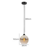 Lunescent Lighting Amber Casa 20cm Glass Pendant Light
